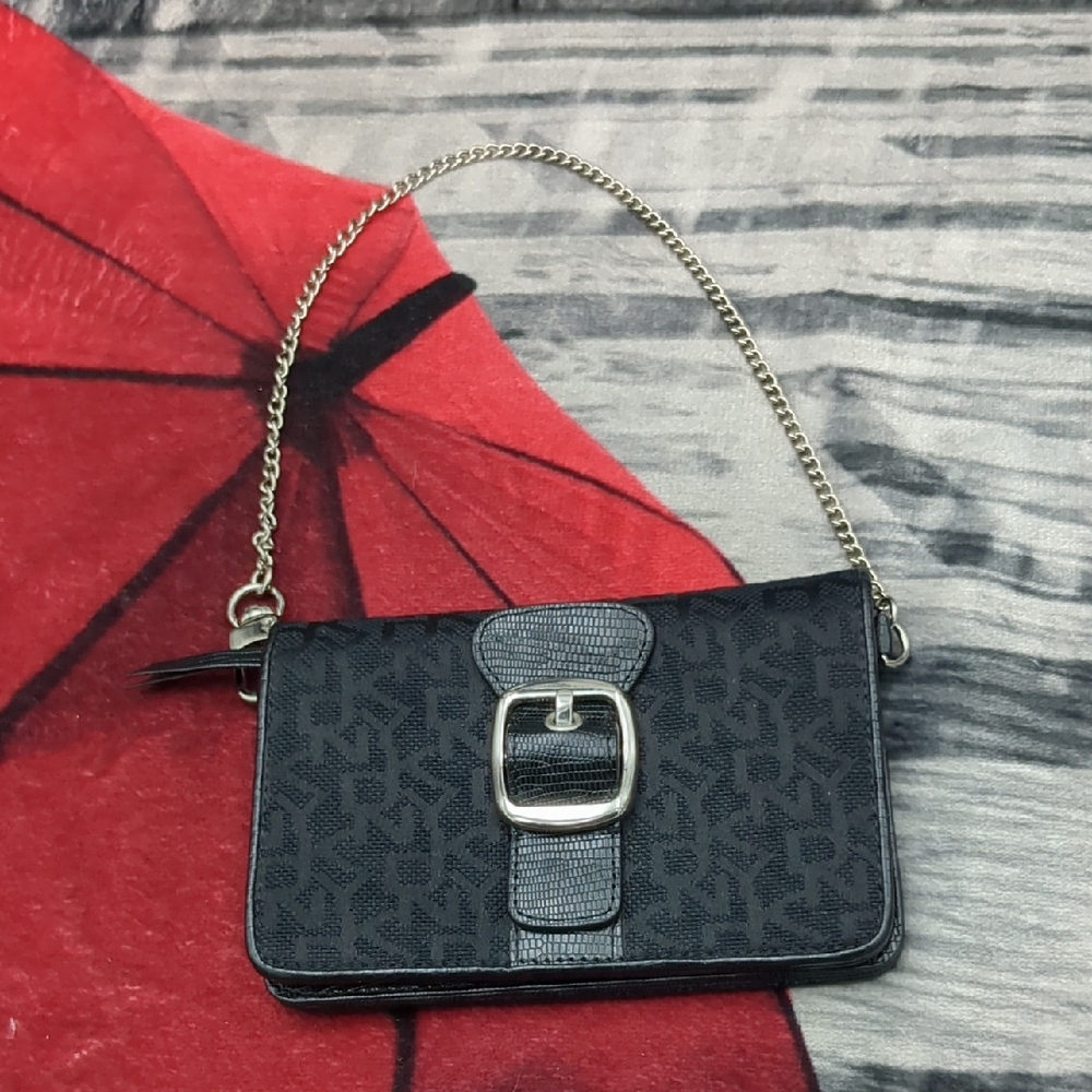 DKNY stylish Black Patterned Wristlet